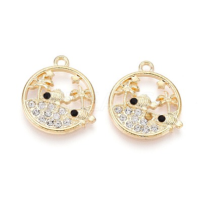 Alloy and Rhinestone Pendants PALLOY-T092-18A-G-1