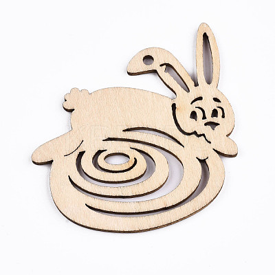 Undyed Natural Wooden Big Pendants WOOD-S058-012-1