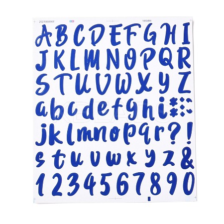 Number & Alphabet & Sign PVC Waterproof Self-Adhesive Sticker DIY-I073-04B-1