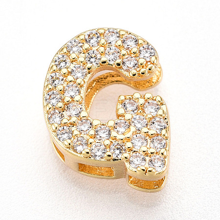 Brass Micro Pave Cubic Zirconia Charms KK-N254-217G-G-1