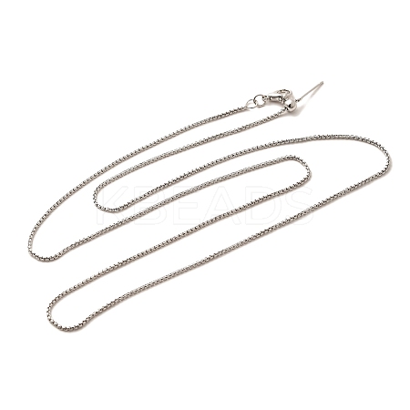 1.5mm Rack Plating Brass Box Chain Adjustable Slider Necklaces for Women Men MAK-L044-05P-1