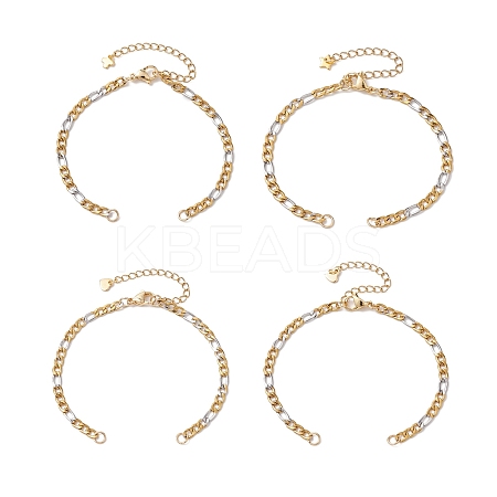 304 Stainless Steel Figaro Chain Bracelet Makings AJEW-JB01283-1