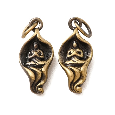 Buddhist Brass Pendants KK-CBA25B2-02AB-1