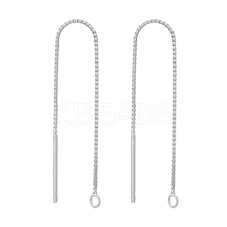 Anti-Tarnish Rhodium Plated 925 Sterling Silver Stud Earring Findings STER-E051-B-01P-1