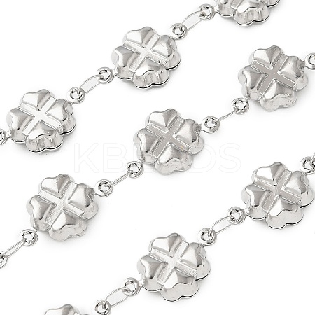 304 Stainless Steel Flower Link Chains CHS-Z004-13P-1