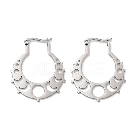 Non-Tarnish 304 Stainless Steel Hoop Earrings EJEW-P271-08P-1