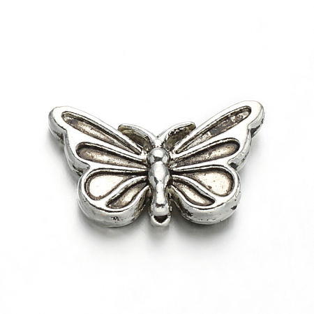 Butterfly Tibetan Style Alloy Beads TIBEB-ZN-14230-AS-RS-1