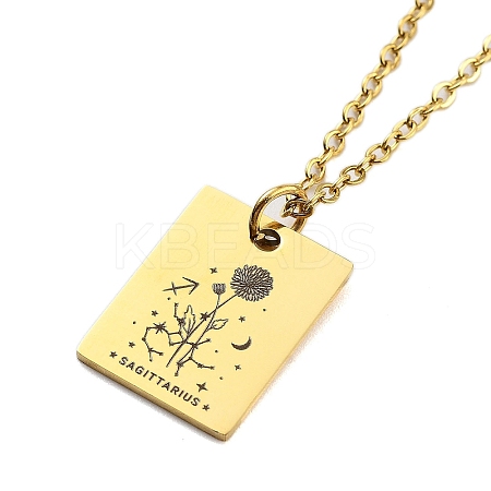 Birthday Flower 304 Stainless Steel Pendant Nacklaces For Women LS-STAS-S124-03G-09-1