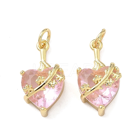 Brass Micro Pave Cubic Zirconia Pendants KK-F930-21G-1
