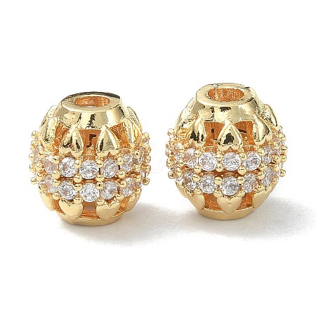 Brass Clear Cubic Zirconia Beads KK-B072-08G-1