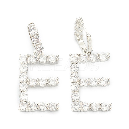 Brass Micro Pave Clear Cubic Zirconia Pendants ZIRC-J039-18P-E-1