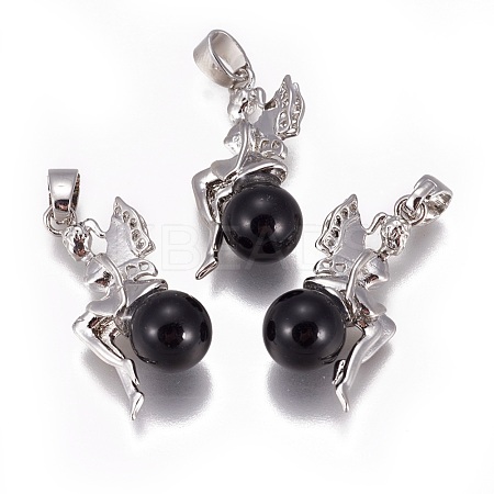 Natural Obsidian Pendants G-L512-E10-1