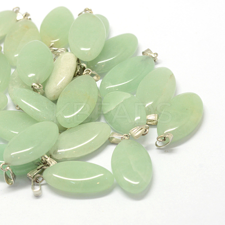 Horse Eye Natural Green Aventurine Pendants G-Q363-05-1