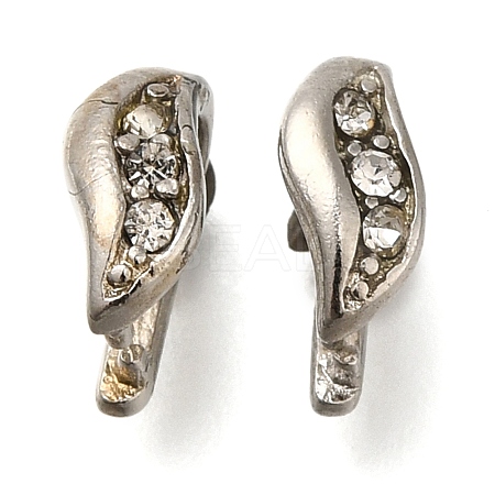 Eco-Friendly PVD Vacuum Plating & Long-Lasting Plated Brass with Rhinestone Pinch Bails KK-S402-04P-NR-1