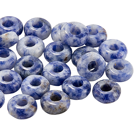 30Pcs Natural Blue Spot Jasper European Beads G-SP0001-01A-05-1