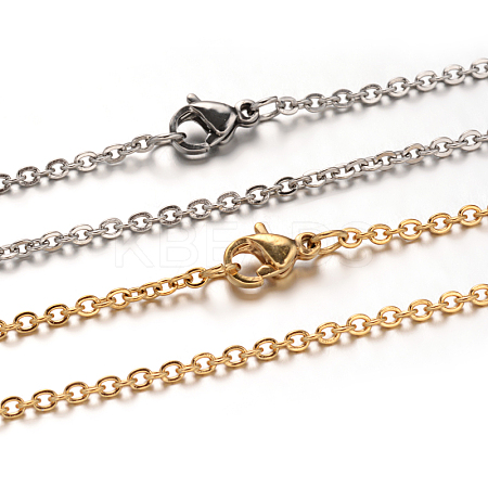 304 Stainless Steel Cable Chain Necklaces NJEW-M151-24-1
