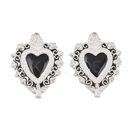 304 Stainless Steel Enamel Pendants STAS-K293-21P-1