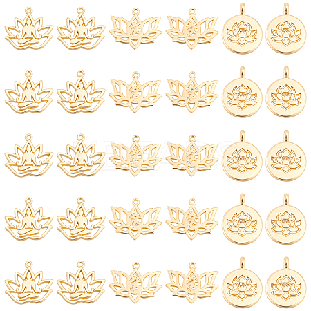 30Pcs 3 Style Tibetan Style Alloy Yoga Theme Pendants FIND-BC0002-67-1