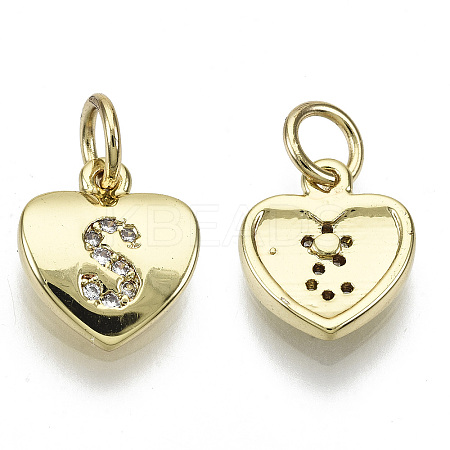Brass Micro Pave Clear Cubic Zirconia Charms LS-KK-N227-34S-NF-1