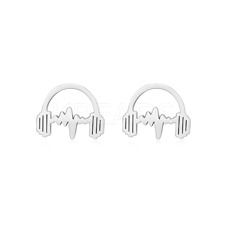 Fashionable 304 Stainless Steel Earbuds for Women's Daily Wear OO6241-2-1
