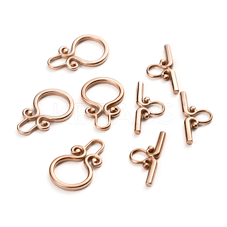 Ion Plating(IP) 304 Stainless Steel Toggle Clasps STAS-D142-03A-RG-1