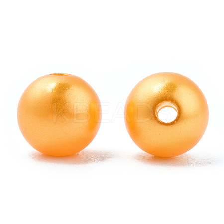 Spray Painted ABS Plastic Imitation Pearl Beads OACR-T015-05B-18-1