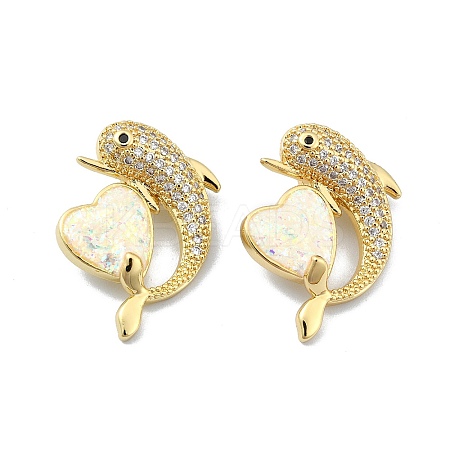 Brass Micro Pave Clear Cubic Zirconia Pendants KK-A221-21B-G-1