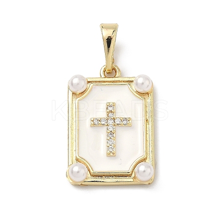 Brass Micro Pave Cubic Zirconia Pendants LS-KK-H255-07G-01-1