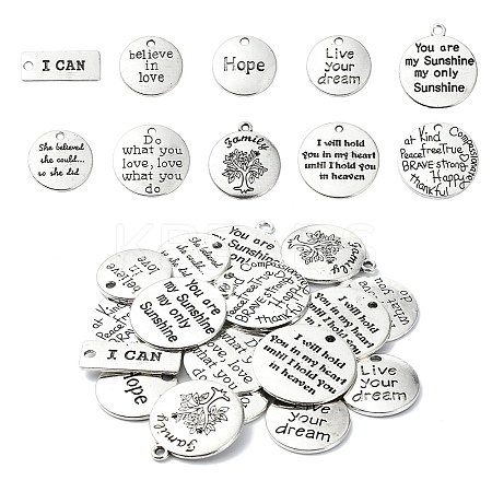 20Pcs 10 Style Tibetan Style Alloy Pendants FIND-YW0004-89-1