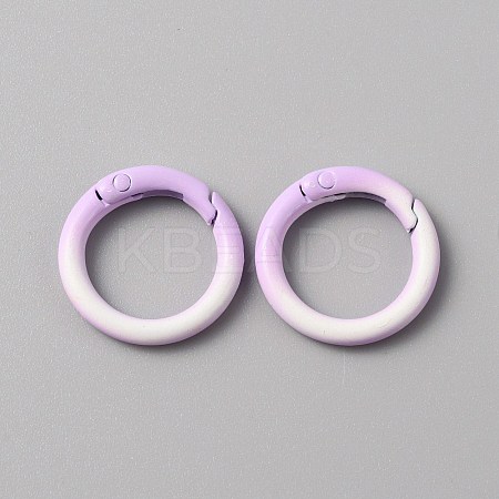 Gradient Color Zinc Alloy Spring Gate Rings PALLOY-WH0001-82C-1
