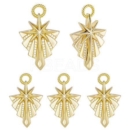 8Pcs Brass Micro Pave Cubic Zirconia Pendants KK-BBC0018-61-1