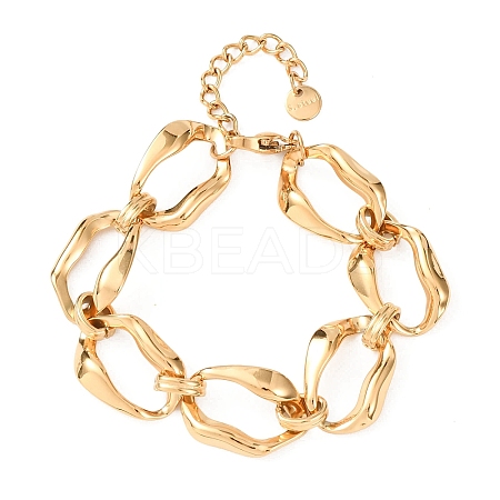 304 Stainless Steel Nuggets Link Chain Bracelets for Women BJEW-P348-01B-G-1