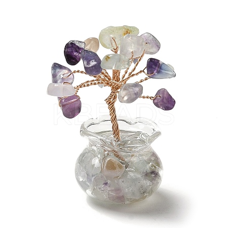 Natural Fluorite Chips Tree Decorations DJEW-Z007-02D-1