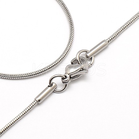 Tarnish Resistant Trendy Men's 304 Stainless Steel Snake Chain Necklaces LS-NJEW-M065-B-01-1