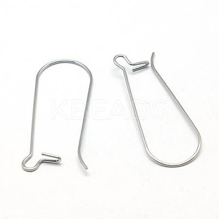 Tarnish Resistant 304 Stainless Steel Hoop Earrings Findings Kidney Ear Wires STAS-E009-4-1