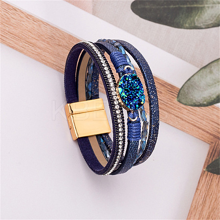 Imitation Leather Multi-strand Bracelets WG5641E-01-1