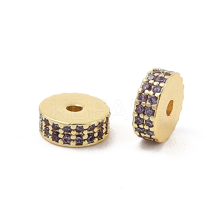 Rack Plating Brass Micro Pave Cubic Zirconia Beads KK-F879-14G-09-1