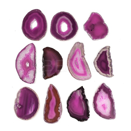 Natural Agate Nuggets Slice Links Connector Charms G-E022-M08-1