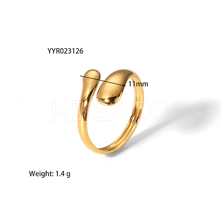 Simple and Elegant 304 Stainless Steel Snake Cuff Rings IR8532-1