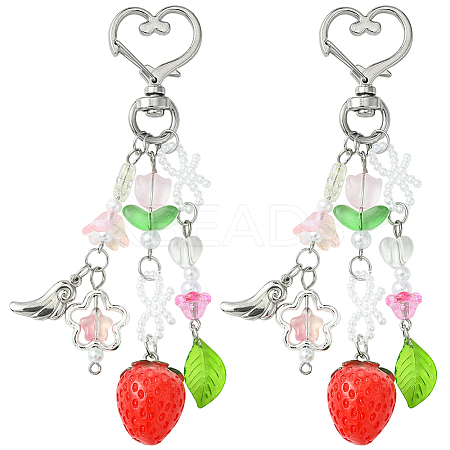 2Pcs Acrylic & Glass Pendant Decorations KEYC-SP0001-31-1