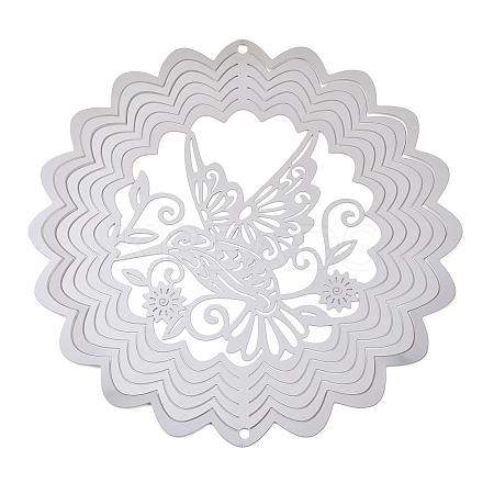201 Stainless Steel 3D Rotating Hanging Wind Spinner STAS-B122-01P-07-1
