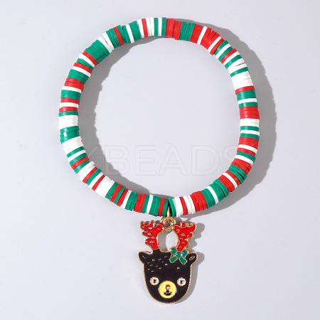 Christmas 304 Stainless Steel Enamel Charm Bracelets AH2991-1-1