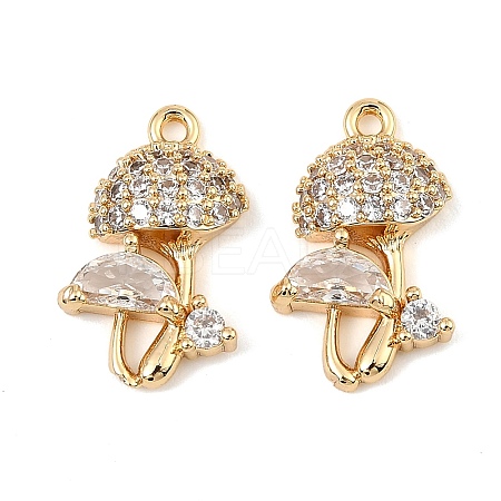 Brass Micro Pave Cubic Zirconia Pendants KK-C155-15G-01-1