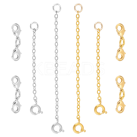 8Pcs 6 Styles Brass Spring Ring Clasps and Lobster Claw Clasps FIND-PH01443-1