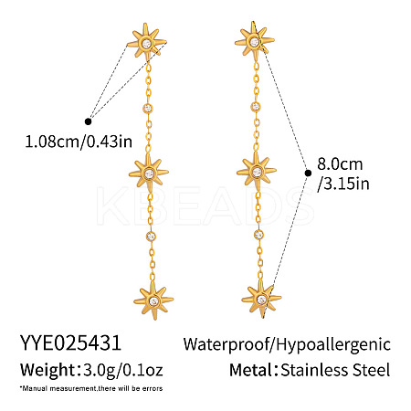 304 Stainless Steel Tassel Stud Earrings LS-GP9116-2-1