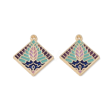 Rack Plating Alloy Enamel Pendants FIND-I038-04G-1
