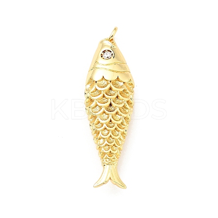 Brass Micro Pave Clear Cubic Zirconia Pendants LS-KK-G416-11G-1