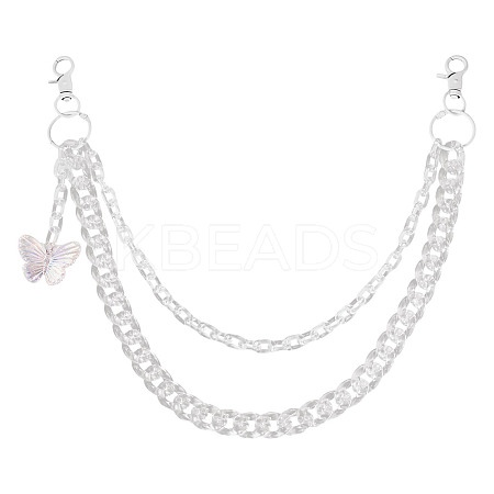 Acrylic Butterfly Layered Chain Belts for Jeans Pants HJEW-TAC0112-1