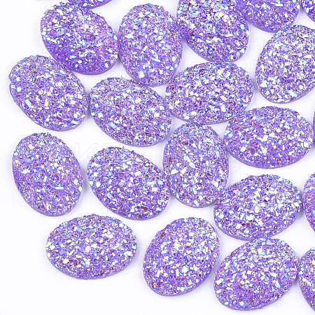 Electroplate Druzy Resin Cabochons CRES-T012-08D-1