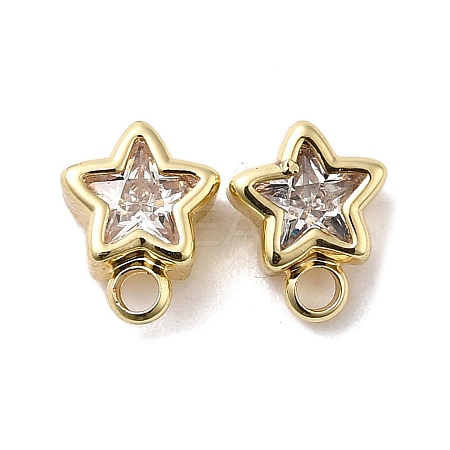 Brass with Cubic Zirconia Stud Earring Finding KK-Q048-16G-1